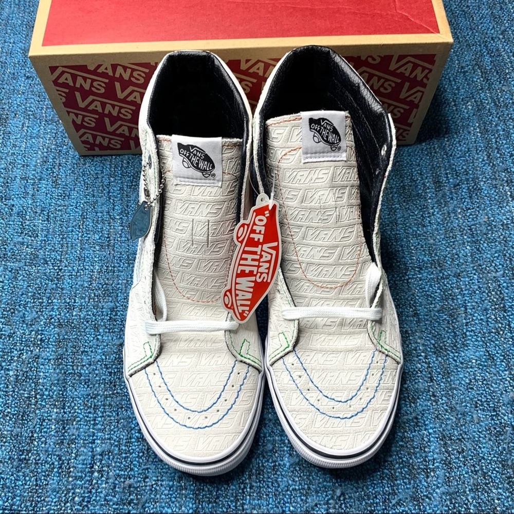 Vans Sk8-Hi Emboss True White Sneakers - Picture 2 of 9